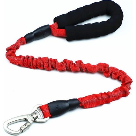 Large dog leash, large dog leash for dogs weighing 20-60 kg, strong elastic band (90-150 cm, red) (1/3)