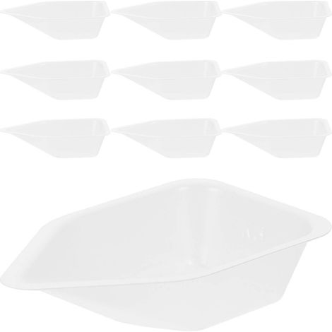 10 Stück wiederverwendbare Wiegeschalen aus Kunststoff, Pulverwägeplatten für das Labor-5.60X3.40X1.30CM (1/3)