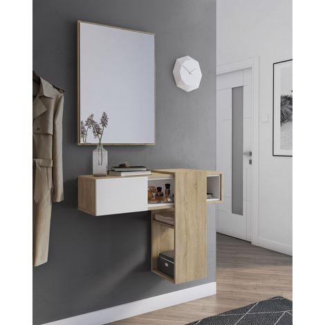MOBILE DA INGRESSO MOD. MOVE ROVERE SONOMA E BIANCO