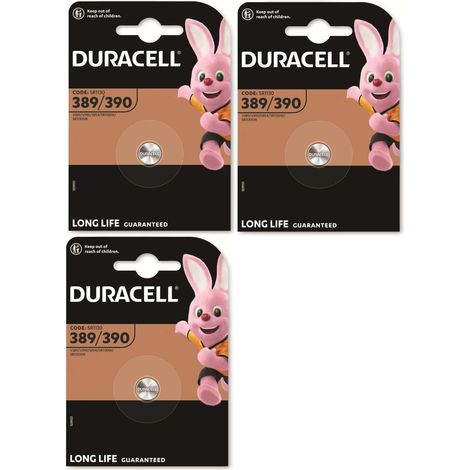3 piles Duracell 389/390 SR1130 avec oxyde d'argent (3 ampoules de 1 batterie) 3