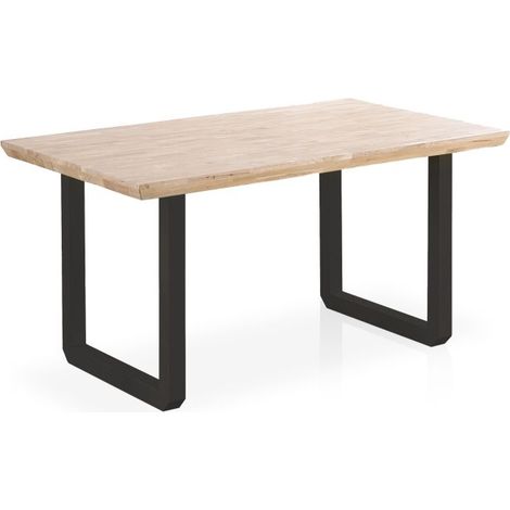 Mesa de comedor Roma Negro - Roble 90cm (ancho) x 76cm (alto) (1/5)