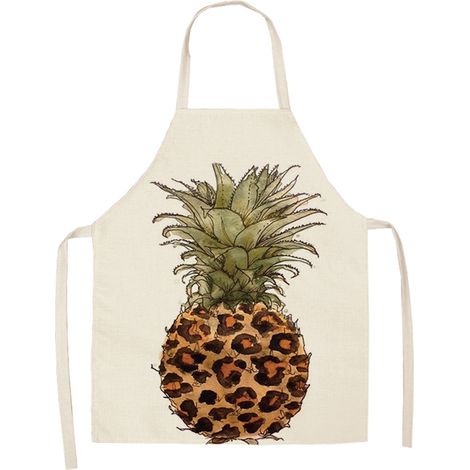Tablier De Cuisine - Motif Ananas Dessin Animé - Imperméable Pour Cuisson Et Pâtisserie - 68x49cm (1/2)