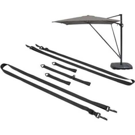 5 pièces sangle de fixation pour parasol déporté, pare-vent pour parasols déportés en porte-à-fajustable anti-vent pour parasols en porte-à-f sangle fixe intempéries (1/5)