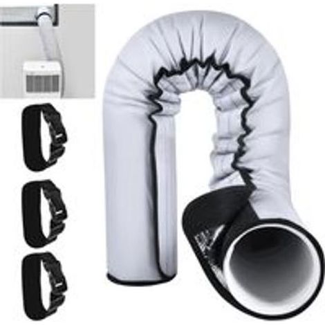 BelleRise - Manchon isolant tuyau climatiseur mobile 152cm - Housse thermique universelle pour gaine 125-150mm avec 3 sangles de serrage (1/5)