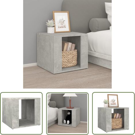 The Living Store Nachttisch Betongrau 41x40x36 cm Holzwerkstoff - Nachttisch - Holzwerkstoff Tisch - Wohnzimmer Deko - Betongrau Möbel - Kommode (1/5)