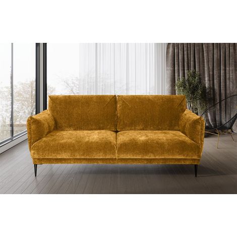 Sofa Designersofa MADISON 2-Sitzer in Stoff Dress Me Senfgelb (1/4)