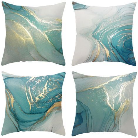 Housse Coussin 45x45 Lot de 4 Housses de Coussin Canapé Coussins Décoratifs Motif Géométrique Lot de Coussin Canapé en Lin pour Canapé Salon Chambre taie Oreiller d'Extérieur 45 x 45cm (1/5)