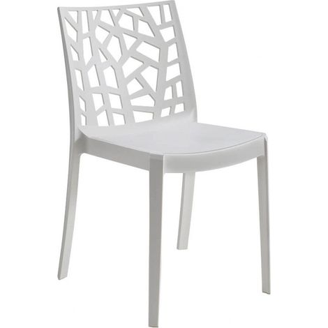 Bica – Chaise de jardin empilable en polypropylène – Résistante aux UV et intempéries – Dimensions 47x55xh82 cm – Design moderne