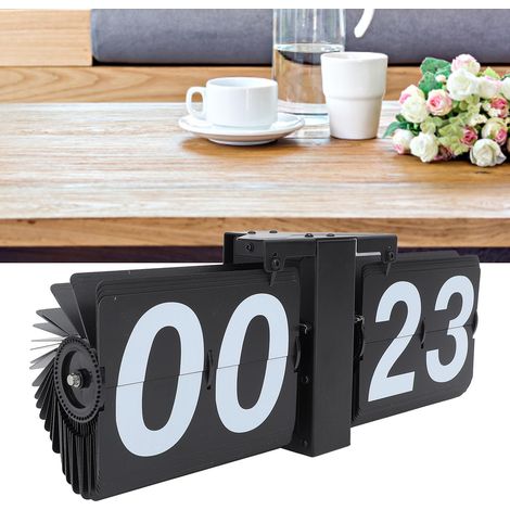 Reloj plegable minimalista de estilo retro con mecanismo automático y función de plegado digital, además de indicador de 24 horas para el hogar y la oficina – acero, PVC 304, 36 cm, negro (1/5)