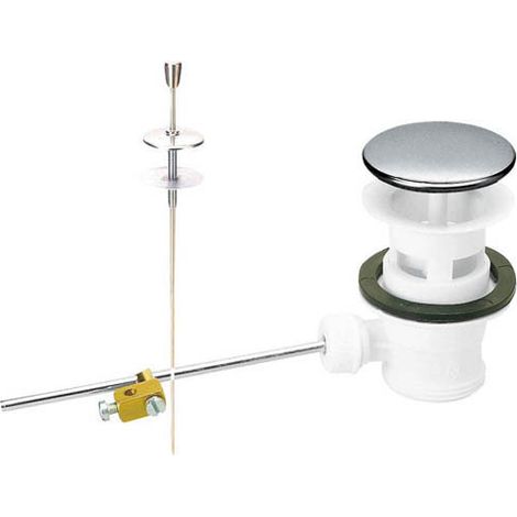 Nicoll – Bonde de lavabo automatique avec tirette – Clapet recouvrant inox – Sortie G 1'1/4 – Ø clapet 60mm – Universelle