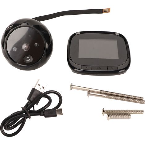 Viseur de porte numérique 2,4 pouces écran LCD TFT, caméra judas HD 90° avec visionnage intelligent pour domicile (1/5)
