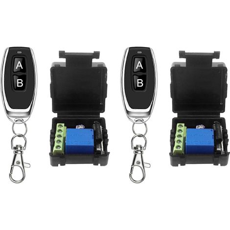 2x Interrupteur télécommande sans fil universel DC12V 1CH Module récepteur relais Émetteur RF 433 MHz Télécommandes intelligentes (1/5)