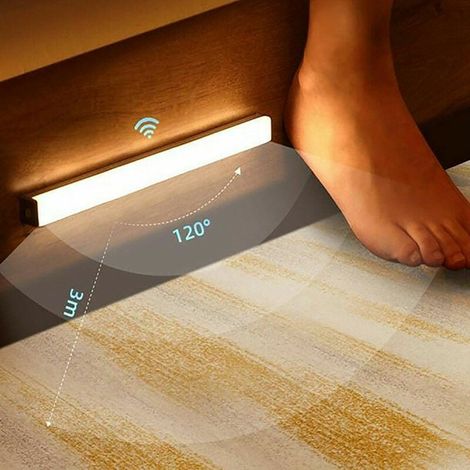 dirigéBande lumineuse à capteur de présence humaine,21 cmlumière chaude rechargeable (1/5)