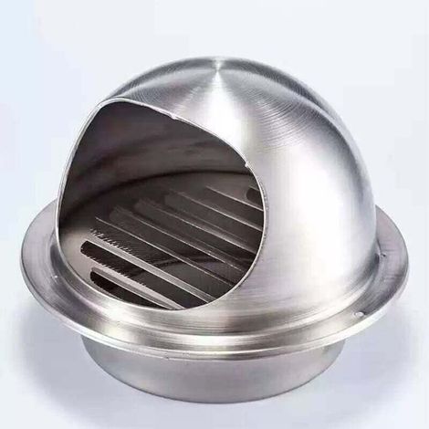 Grille Ventilation 120 mm Grille Aeration Inox Haute Qualité Grille Aération Extérieur Avec Moustiquaire Protège la Façade et Empêche l'entrée d'air Froid/Grille Inox (1/5)