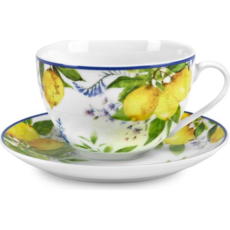 Fade set colazione Soraya porcellana fine decoro limoni 370 ml (1/2)