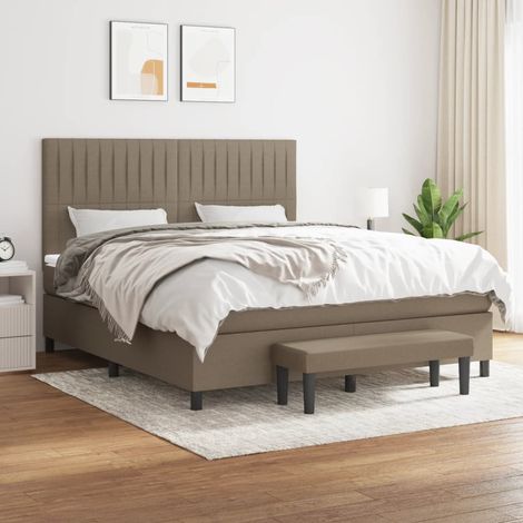 Boxspringbett mit Matratze Taupe 180x200 cm Stoff vidaXL (1/5)