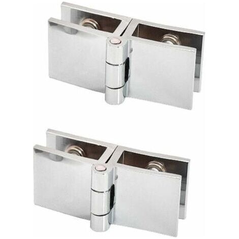 PCS 180 degrés clip de porte en verre charnière sans verre de perçage à charnière en verre pour épaisseur de verre 5mm - 8mm (1/4)