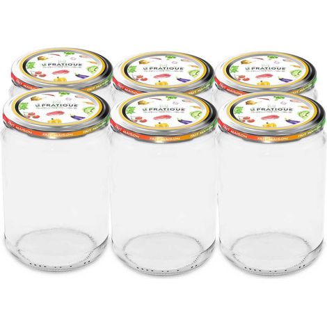 1 Sterilisierbare Gläser 500 ml ø82 mm Packung zu 6 - Das Praktische