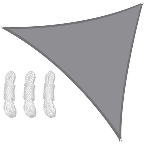 Voile d'ombrage, protection UV, design résistant aux intempéries, GRIS CLAIR, 5X5X5M-d (1/2)