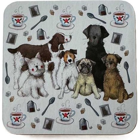 Sous-verre C247 Chiens et Thé