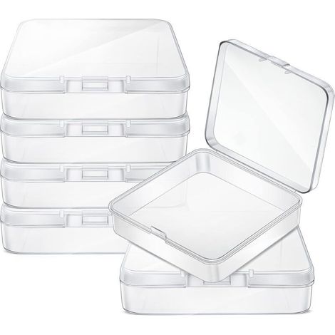 Durchsichtige Aufbewahrungsbox aus Kunststoff zum Sammeln verschiedener kleiner Gegenstände, 6er-Pack (8,5 x 6 x 2,5 cm) (1/4)