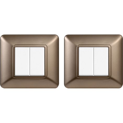 gloca Set 2 Placche Plastica 2P Acciaio Bronzato Compatibili Matix (1/4)