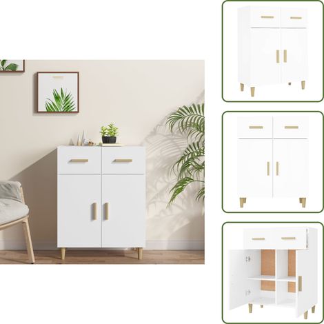 Sideboard Weiß 69,5x34x89 cm Holzwerkstoff - Schreibtisch - Wohnzimmermöbel - Sideboard - Regal - Holzmöbel (1/5)