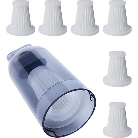 Lot de 6 filtres de rechange pour aspirateur à main - Ce filtre de rechange s'adapte à la plupart des bacs à poussière d'un diamètre de 5.2cm(Sans bac à poussière) (1/5)