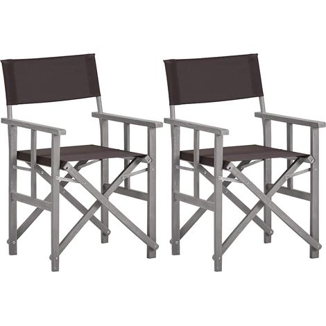 45950 vidaXL Director's Chairs 2 pcs Solid Acacia Wood (1/5)
