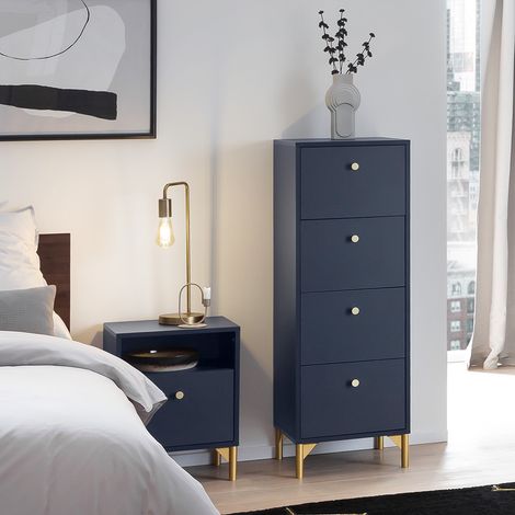 Schlafzimmer Set 2-teilig ALBENGA-80 in blau