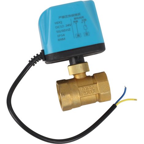 Vanne à bille motorisée électrique 2 voies DN25 DC12-24V, équipement hydraulique industriel, accessoire normalement fermé (1/5)