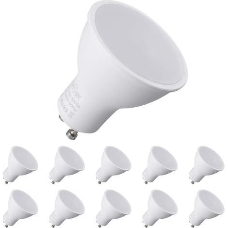 GU10 LED-Lampen, 7 W (entspricht 70 W Halogenlampe), 550 ml, Warmweiß 3000 K, 120° Abstrahlwinkel, LED-Spotlampen, 10er-Pack [Energieklasse A++] [Energieklasse F] (1/5)