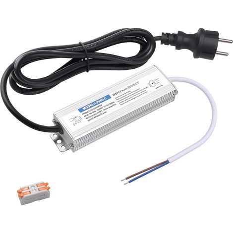 Transformateur LED 12V 60W 5A, Alimentation IP67 Étanche AC 220V vers DC 12V avec Câble de 1,5m, Transfo pour Ruban LED, Éclairage Extérieur (1/5)
