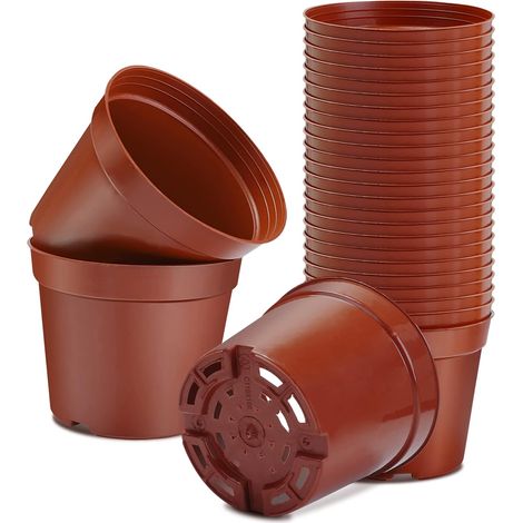 Macetas para plántulas, 13,6 cm, 20 unidades, macetas de vivero, macetas de plástico reutilizables para plántulas/trasplantes/cultivo (1/5)