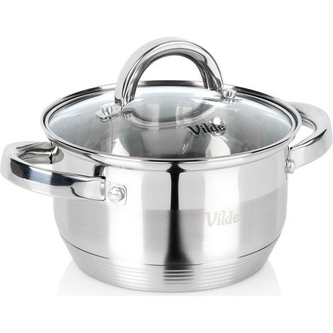Traditioneller Stahltopf mit Deckel zum Kochen und Schmoren, 16 cm, 1,5 l (1/5)