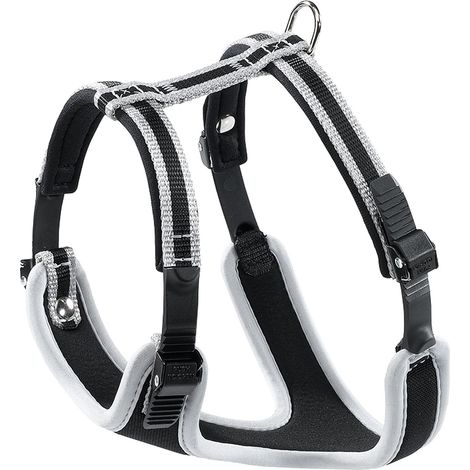 Ferplast ERGOCOMFORT P Pettorina ergonomica con microregolazione - vari colori e misure. Variante S - Misure: A: 32-42 cm B: 46-56 cm - Argento