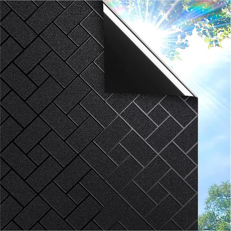 Film fenetre occultant chevrons protection solaire controle thermique intimité décoratif pour maison, bureau 60x400cm (1/5)