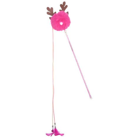 2 Pack Christmas Antler Cat Teasing Sticks, Suitable for Indoor Cat Toys, Feather Teasing Puppy and Kitten Toys, Suitable for Pet Playing, Training (1/5)