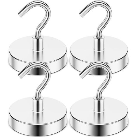 Magnetischer Kühlschrankhaken, starker Magnet, hinterlässt keine Spuren, NE36 36 mm, 4er-Pack