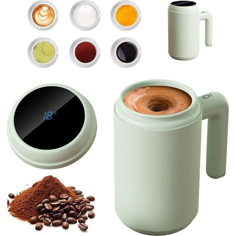 Mélangeur à café intelligent Genérico, tasses électriques auto-mélangeuses, agitateur magnétique rotatif, rechargeable avec poignée pliable, pour une préparation silencieuse des boissons (1/5)