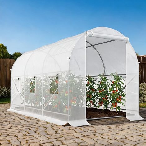 Serre de jardin coloris blanc en pE Metallrohr 350 x 200 x 200 cm (1/5)