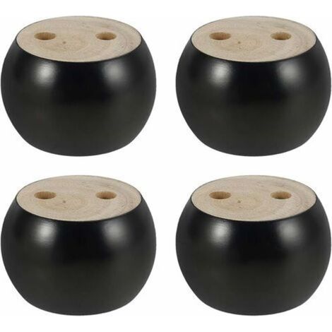 Set of 4 5cm eucalyptus wood furniture legs – Round shape – Mounting screws included – For sofas, beds and armchairs (1/5)