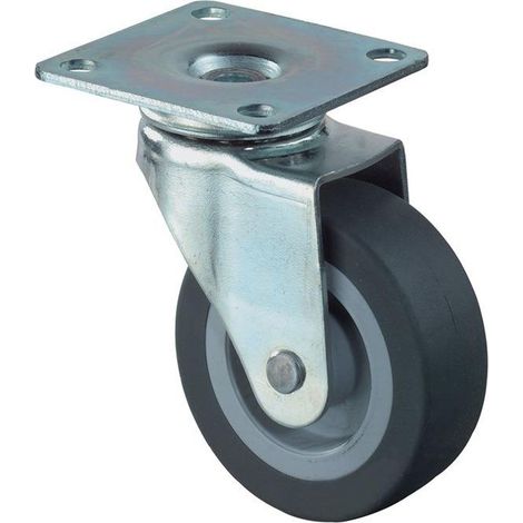 BS Rollen Lenkrolle mit Anschraubplatte Gummi Gleitlager 30 mm 20 kg - F26.030 (1/3)