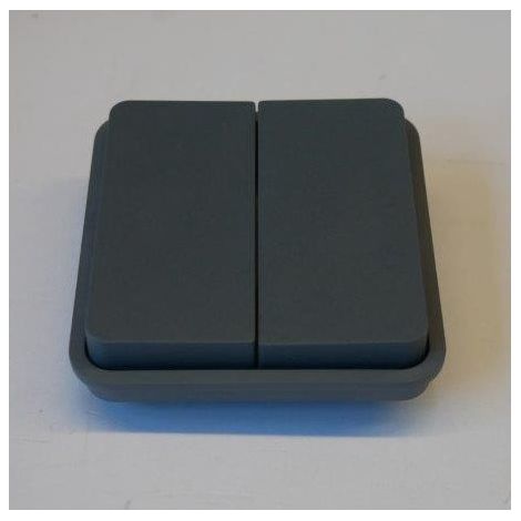 Enjoliveur gris poussoir 1 poste 2 touches KNX associable gris serie Cubyko HAGER