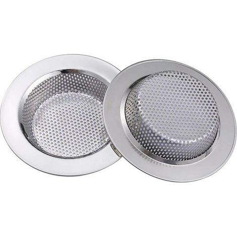 Set di 2 filtri per lavello da cucina, in acciaio inox, con griglia per lavello, più spessa, diametro esterno 112 mm.