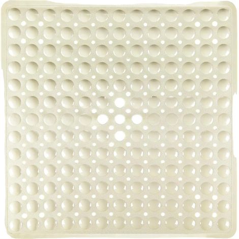 Tappetino da doccia antiscivolo, superficie morbida effetto ciottoli, 53x53 cm, beige (1/2)