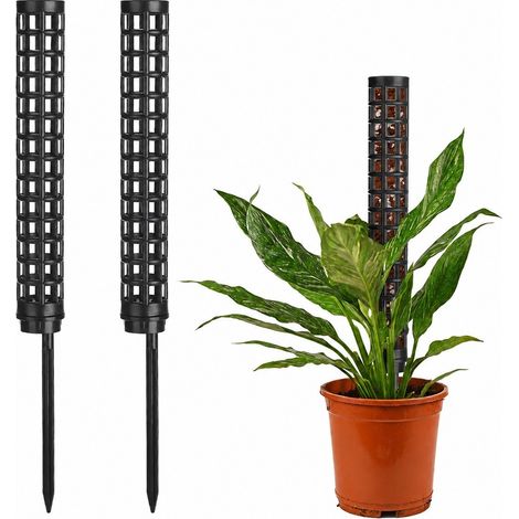 Tuteur en mousse pour plantes grimpantes, lot de 2, noir, plastique, résistant à la corrosion, support pour plantes d'intérieur en pot