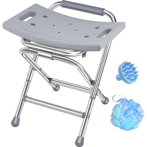 Tabouret de douche pliable, chaise de douche pour douche intérieure, chaise de bain pour baignoire, tabouret de douche pour personnes âgées, capacité de poids de 180 kg (1/5)