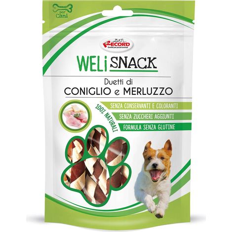 Record Dog Proin Snack Duetti di Coniglio con Merluzzo - Confezione 75 Gr - Snack