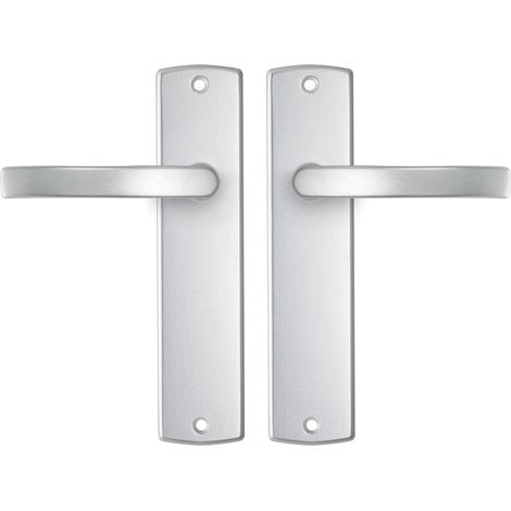 AXA Türbeschläge set - Curve Basic - Türklinken Innentüren mit Langschild - Aluminium